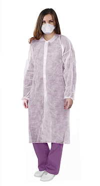 Халат одноразовый на липучках (плотность 25 гр/кв.м)