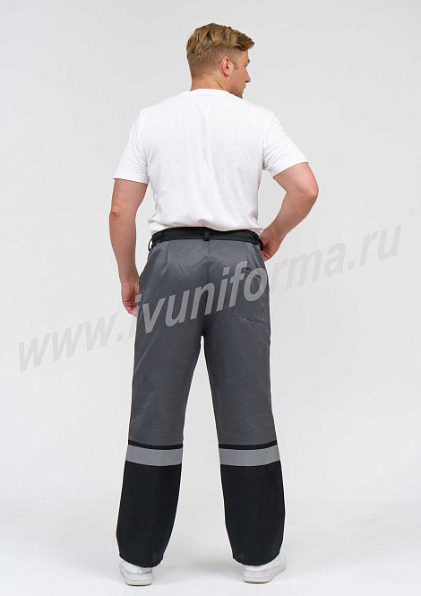 Брюки рабочие мужские с СОП арт. Р-07-190-ГР